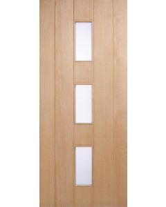 External Door Oak Copenhagen Frosted Double Glazed Untreated