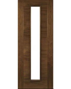 Internal Fire Door Walnut Seville Clear Glass Prefinished 