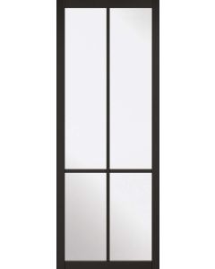 Internal Door Premium Primed Plus Black Liberty With Clear Glass