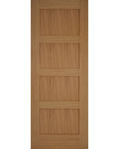 Internal Door Oak Contemporary 4 Panel Untreated 