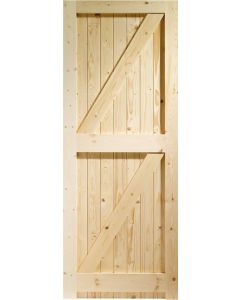 External Framed Ledged and Braced Pine Gate or Shed Door Untreated