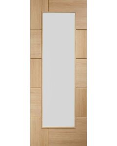 Internal Door Oak Ravenna Clear glass Untreated