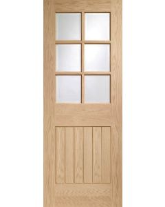 Internal Door Oak Suffolk Original 6 Light Clear bevelled glass Untreated - WHILST STOCKS LAST