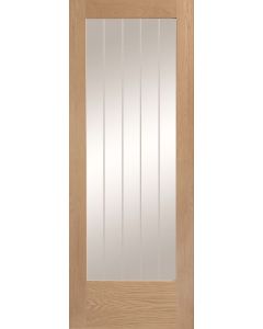 Internal Door Oak Suffolk Pattern 10 1 Light Clear Etched Glass Untreated - WHILST STOCKS LAST