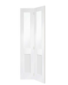 Internal Bifold Door White Primed Malton Shaker Bifold with Clear Glass