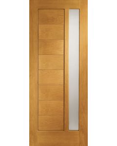 External Door Oak Modena with Obscure Glass Prefinished 