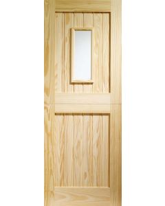 XL External Door Pine Stable 1 Light with Clear Glass 