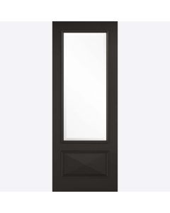 Internal Door Premium Primed Plus Black Knightsbridge with Clear Glass