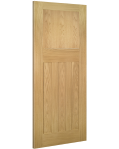 Internal Door Oak Cambridge 1930 4 Panel Untreated angled