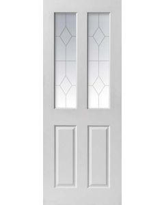 Internal Door White Moulded Canterbury Smooth 2 Light Clear