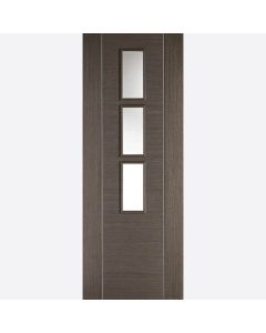 Internal Door Chocolate Grey Alcaraz Glazed 3 Light Pre finished