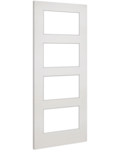 Internal Door Solid White Primed Coventry with Clear Glass Angled image