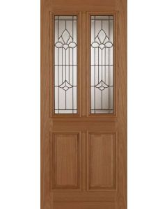 External Door Oak Derby Chameleon with Leaded Triple Glazed Glass Untreated