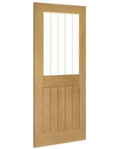 Internal Door Oak Ely Half Light With Clear Inlaid Glass Prefinished 