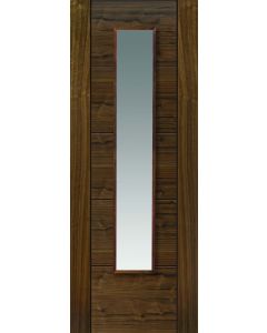 Internal Door Walnut Emral with Clear Glass Prefinished