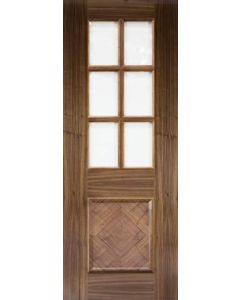 Internal Door Walnut Kensington Glazed Prefinished 