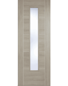 Internal Door Light Grey laminate Vancouver with Clear Glass Semi Solid Core