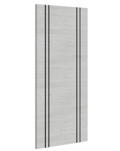 Internal Door Flush Light Grey Ash with Vertical Dark Grey Ash Inlay Prefinished