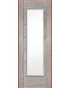 Internal FIRE Door Light Grey Stained Veneer Corsica Semi Solid Core GLAZED Prefinished