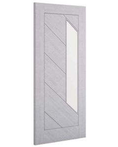 Internal Door Light Grey Ash Torino with Clear Glass Prefinished