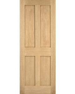 Internal Fire Door Oak London Shaker 4 Panel Untreated LPD 