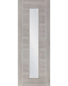 Internal Door Laminate white Grey Palermo with clear glass