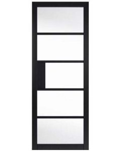 Internal Door Urban Industrial Metro Black with Clear Glass