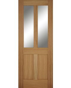 Internal Door Oak Bristol 2 Panel 2 Light Glazed Untreated