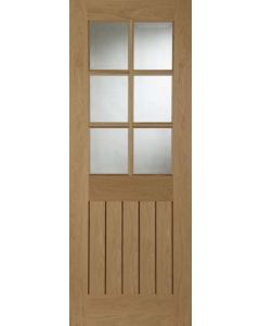 Internal Door Oak Cottage 6 Light Clear bevelled glass 