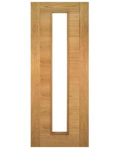 Internal Door Oak Seville with Clear Glass Prefinished