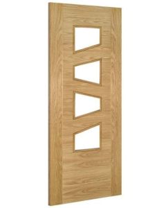 Internal Door Oak Seville 4 Light ( Slanted ) Prefinished