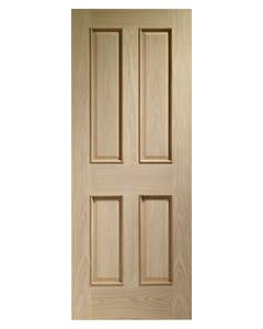 XL Internal Door Oak Victorian 4 Panel with Raised Mouldings Unfinished