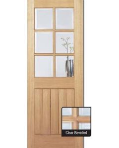 Internal Door Oak Mexicano 6 Light Unfinished