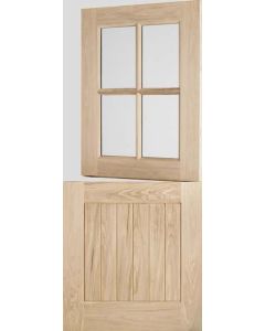 External Door Oak Stable 4 Light Clear Double Glazed