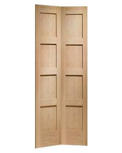 Internal Door Oak Shaker Bi Fold Untreated