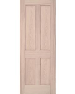 Internal Fire Door Oak 4 Panel with Non Raised Mouldings Untreated MENDES