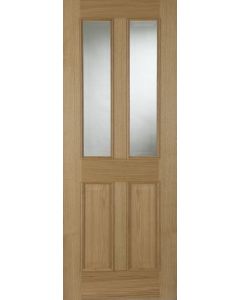 Internal Fire Door Oak Oxford 2 Light with Raised Moulding