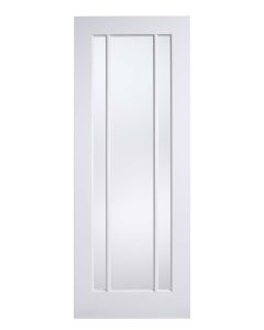 Internal Door Solid White Primed Lincoln 3L with Clear Glass  