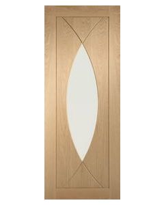 Internal Fire Oak door Pesaro with Clear Glass Untreated