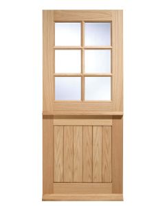 External Door Oak Stable 6 Light Clear Double Glazed