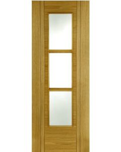 Internal Fire Door Oak Capri 3 Light Particle Board Core V-Groove Prefinished