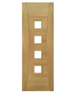 Internal Door Oak Pamplona With Clear Bevelled Glass