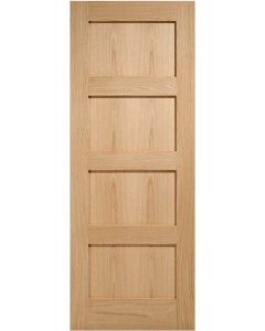 Internal Fire Door Oak Shaker 4 Panel Prefinished LPD