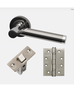 Internal Door HARDWARE PACK Polaris Premium Plus in Polished Chrome/Black Chrome