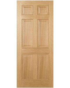 Oak Regency 6 Panel Fire Door Prefinished