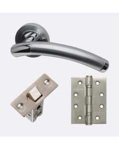 Internal Door HARDWARE PACK Saturn On Round Rose Dual Finish LPD