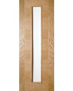 Internal Fire Door Oak Seville with Clear Glass Prefinished