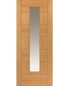 Internal Door Oak Sirocco with Clear Glass Prefinished