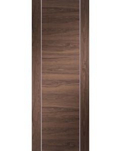 Internal Door Walnut Forli Prefinished with aluminium inlays