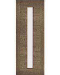 Internal Door Walnut Sofia with Clear Glass Prefinished